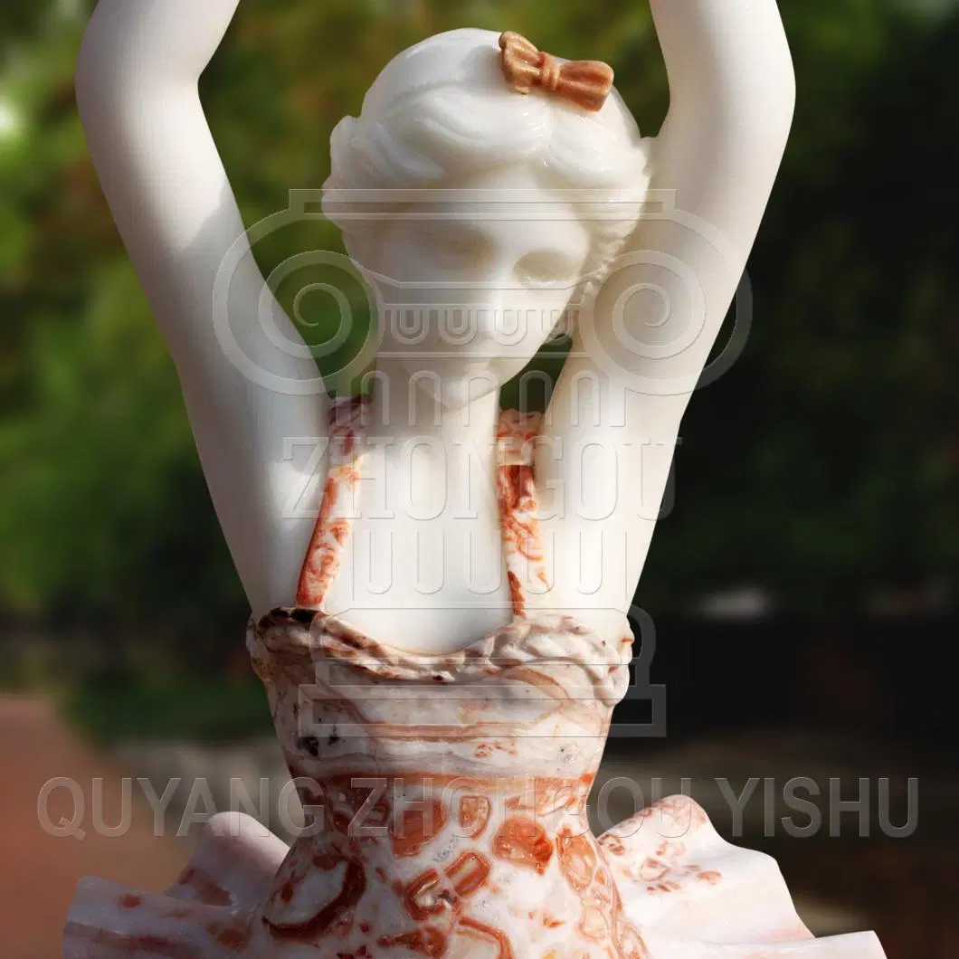 Color Marble Stone Ballerina Statue Garden Decoration Sculpture