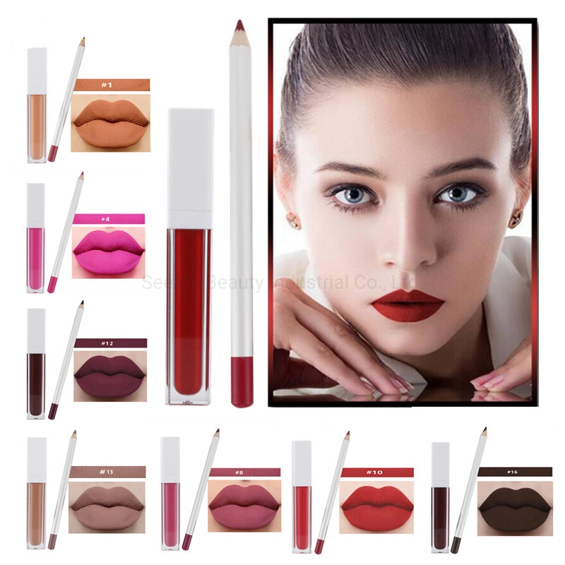 OEM Mayorista/Proveedor Lip Liner barras de labios Mate Juego de lápiz labial líquido Lipliner Set de Maquillaje