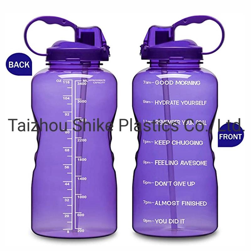 BPA Free PETG Large 1 Gallon/128oz Motivational Gym Water Bottle with Time Marker