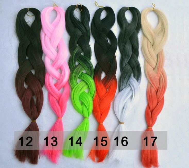 Multi Colors 100% Kanekalon Jumbo Braid Extensions