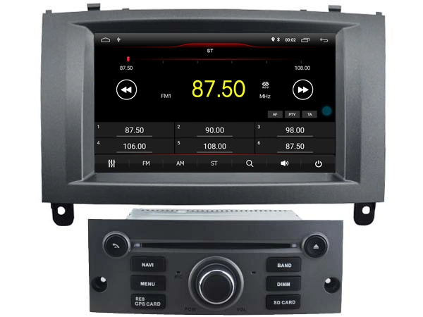 Witson Quad-Core Android 11 Car DVD GPS para Peugeot 407 (Moldura Prateada) Vídeo HD 1080P