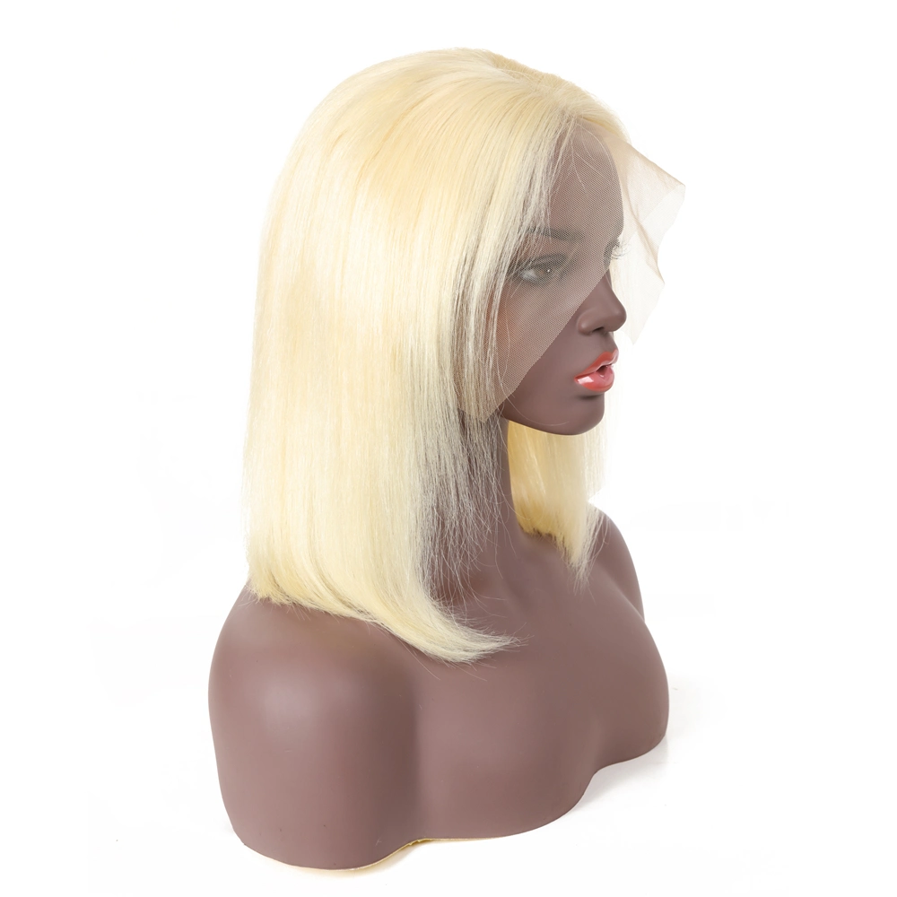 Kbeth Menschenhaar-Perücke für schwarze amerikanische Frau 2021 Sommer-Abkürzung Remy kühles weiches Breathable Goldblonde Farbe 14 '' gerade 613 HD voller Spitzebob-Perücke-Lieferant