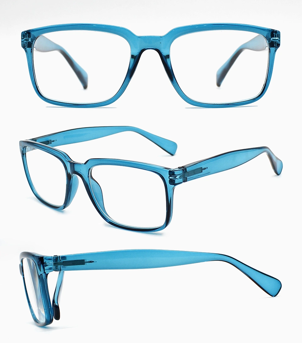 Vintage Square Frame Blue Light Block Optical Reading Glasses Wholesale/Supplier Spring Temple Unisex PC Reading Glasses (WRP21037)