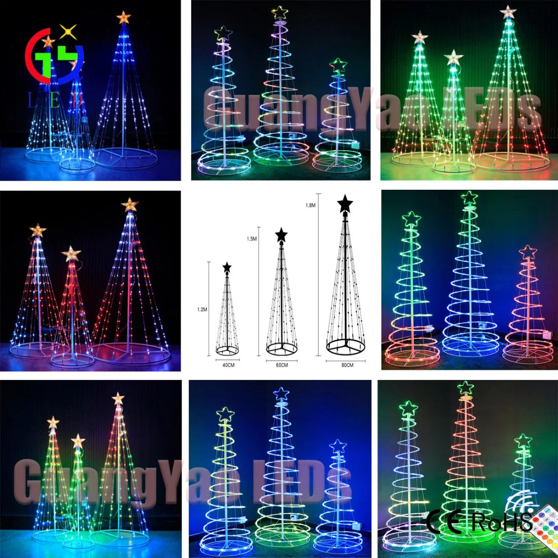 Novelty LED Cone Christmas Tree Light APP Control for Holiday Outdoor Lighting