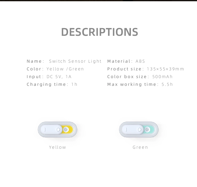 Modern Smart LED Motion Sensor Night Light by USD Charging