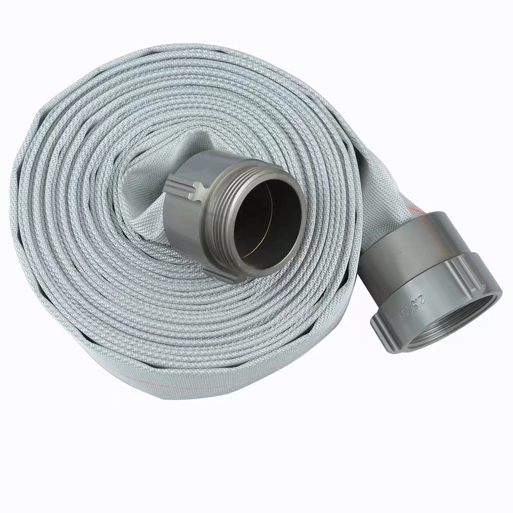 8bar 2" Single Jacket Fire Hose From Synthetic Textile PU Coated Canvas Fire Fighting Hose