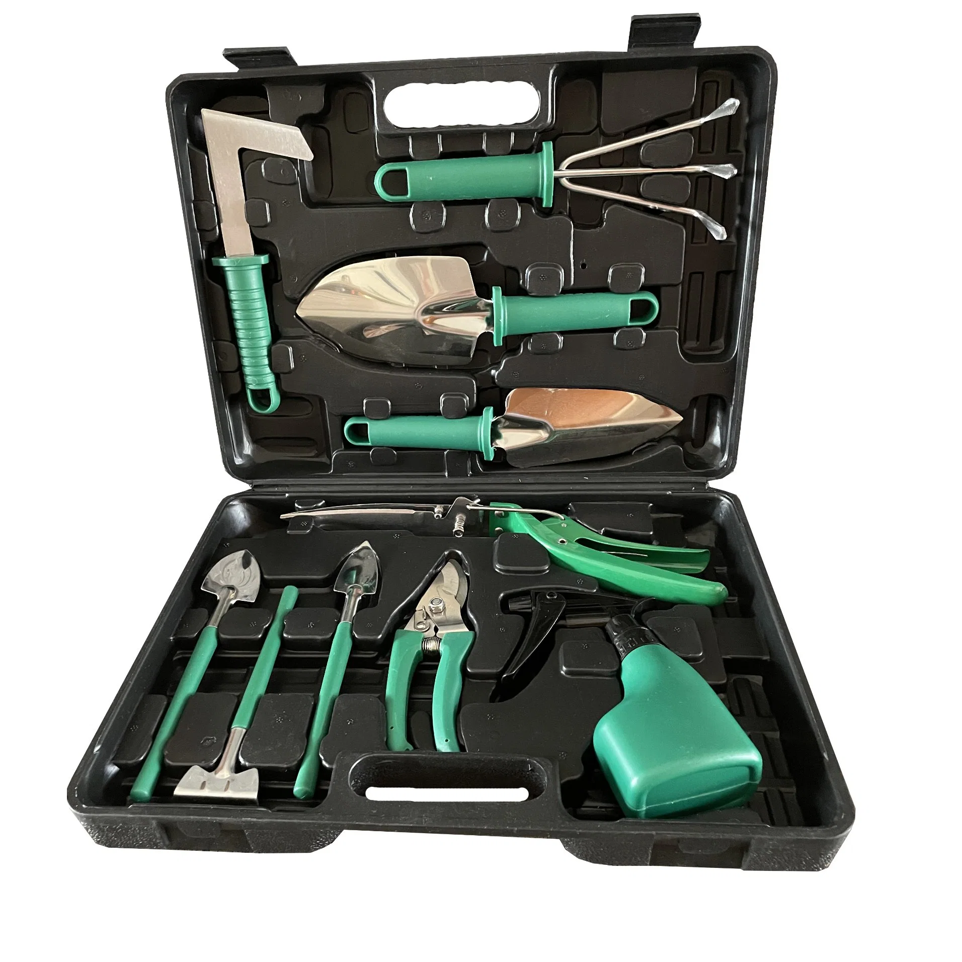 Y3003 JEU D'outils de jardin multifonction EN acier inoxydable 10 PIÈCES avec Mirro Polonais