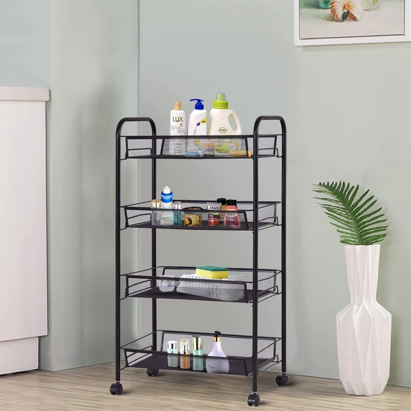 Factory Supply 3 Tier Platform Wire Shelf Attractive Price Wire Shelf Rack Sliding Shelves Trolley Cart