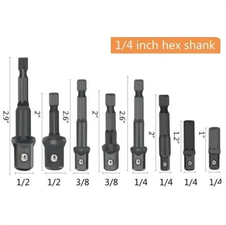 Black Steel Ball Connection Rod Nuts Driver Drill Bits Impact Socket Extension Bit Socket Wrench Adapter Tools