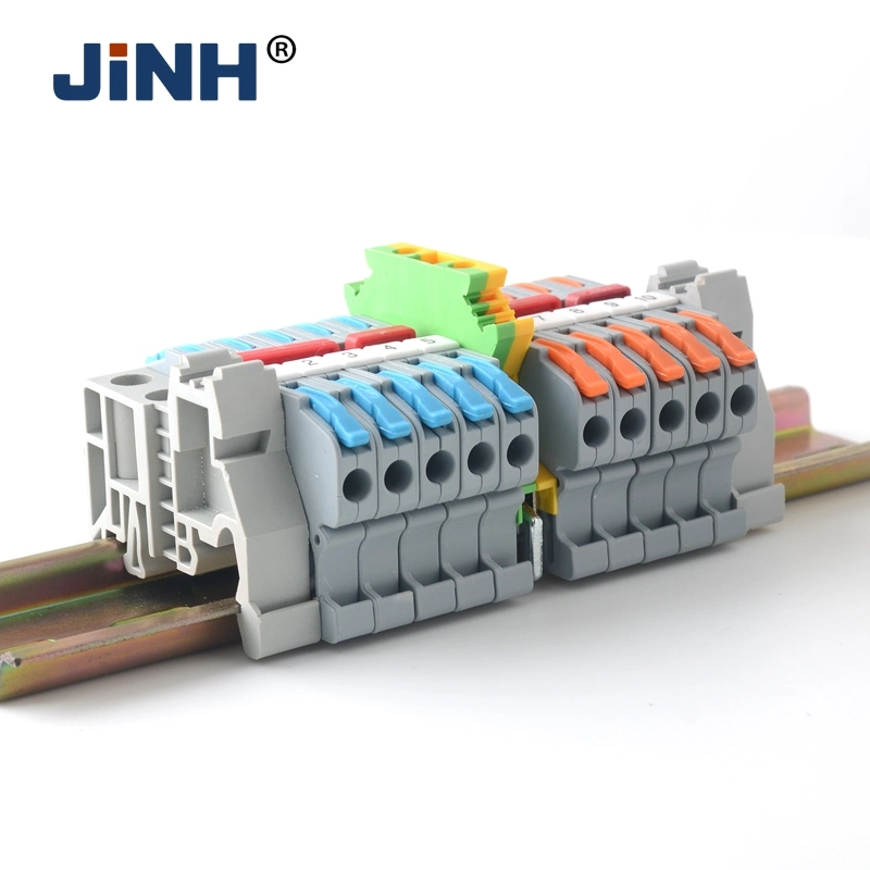 DIN Rail Terminal Block Quick Push in Wire Connector