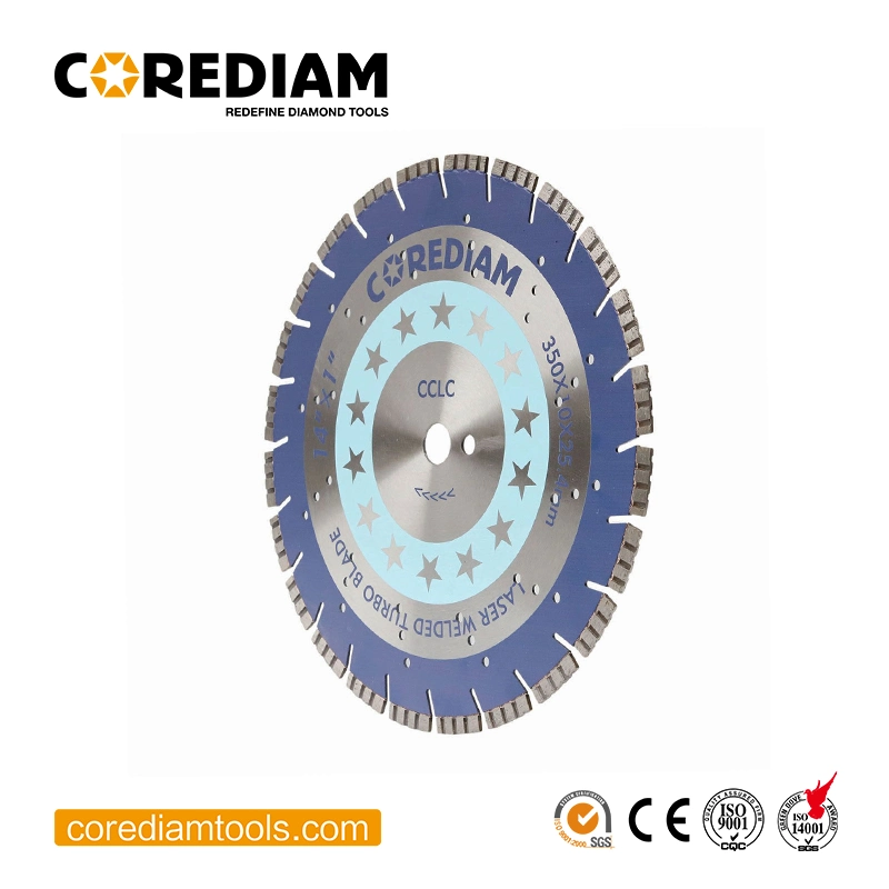 350mm Laser Welded Diamond Turbo Saw Blade with Fast Cutting Concrete/Cutting Tools