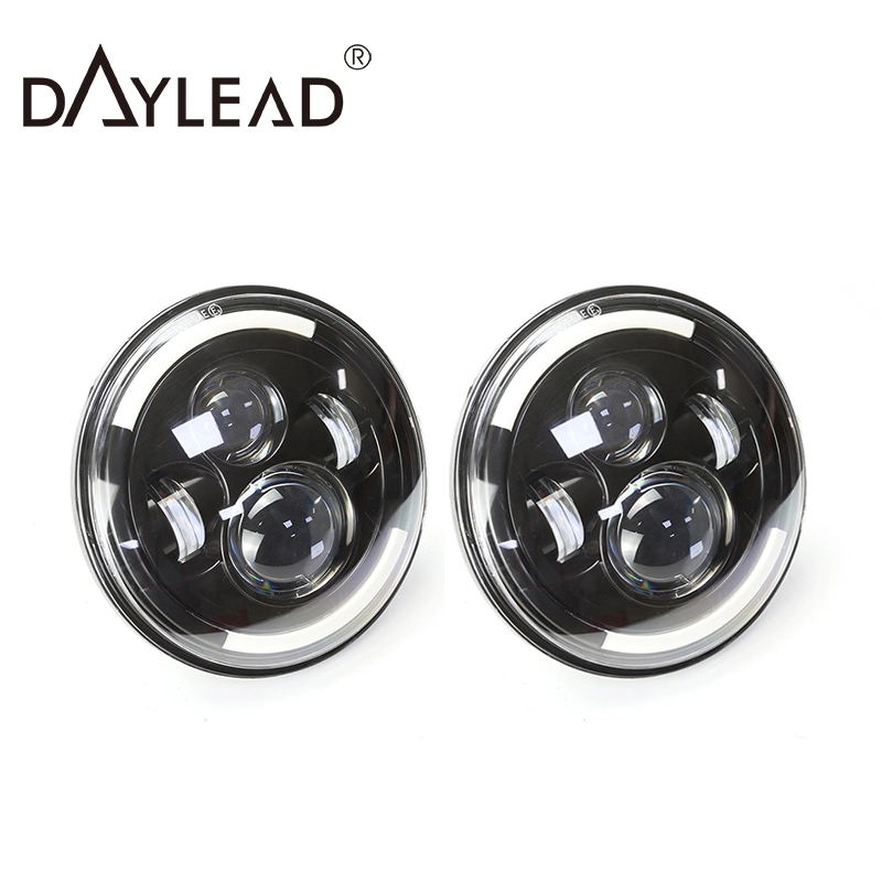 7 Inch Round Car H4 LED Headlamp High Low Beam Angel Eyes DRL Spot Light