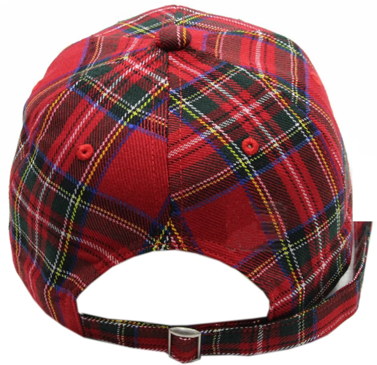 Neu Einstellbare Band Verschluss Peaked 6 Panel Strukturiert Baseball Rot Grid Plaid Fashion Caps Mützen