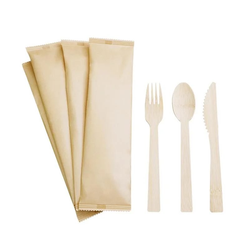 Disposable Chopsticks Bamboo Spoon Take-out Tableware Package Bamboo Knife, Fork and Spoon Set