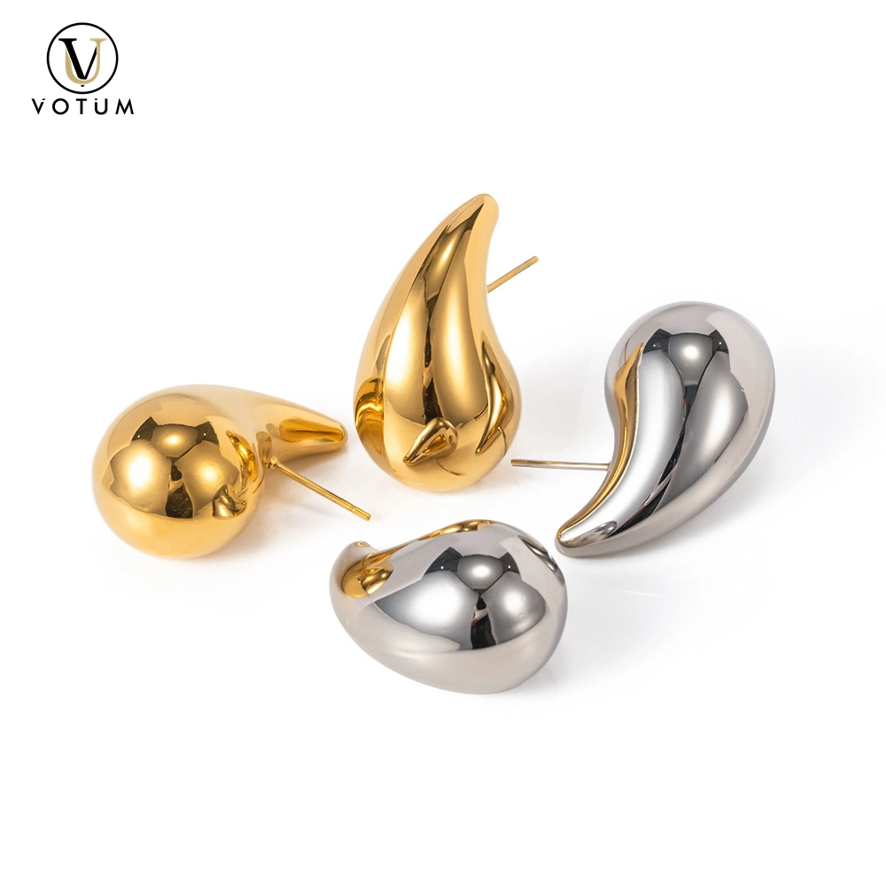 Votum OEM Fashion S925 Sterling Silver Vintage Big Size Stud Earring with Gold Plated Customize Jewelry