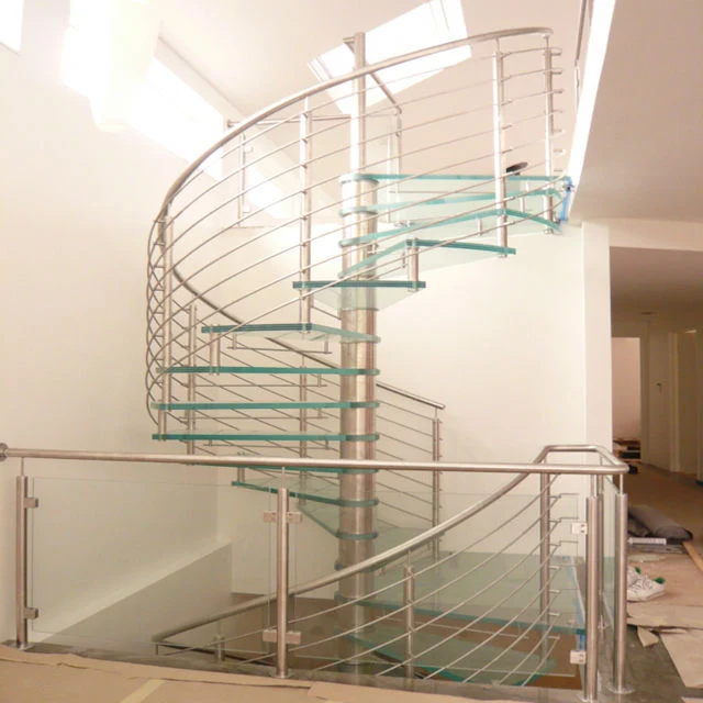 Zeitgenössische Design Laminierte Glas Spiral Treppe