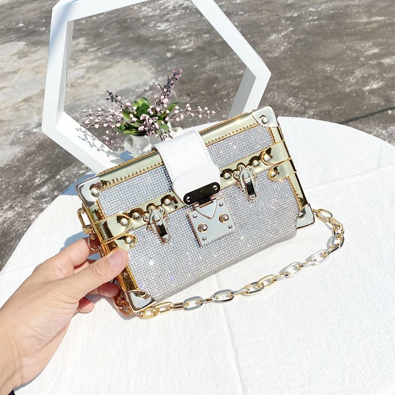 Sh2329 Petite Malle Crossbody Customized Crystal Clutch Luxury Lady Designer Women Handbag Custom Shoulder Bags Diamond Mini Square Small Chain Box Purse Bag