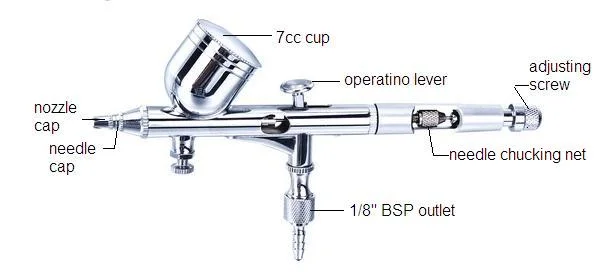 Airbrush 203 Распылитель машина двойного действия Airbrush мини-краски ручного инструмента