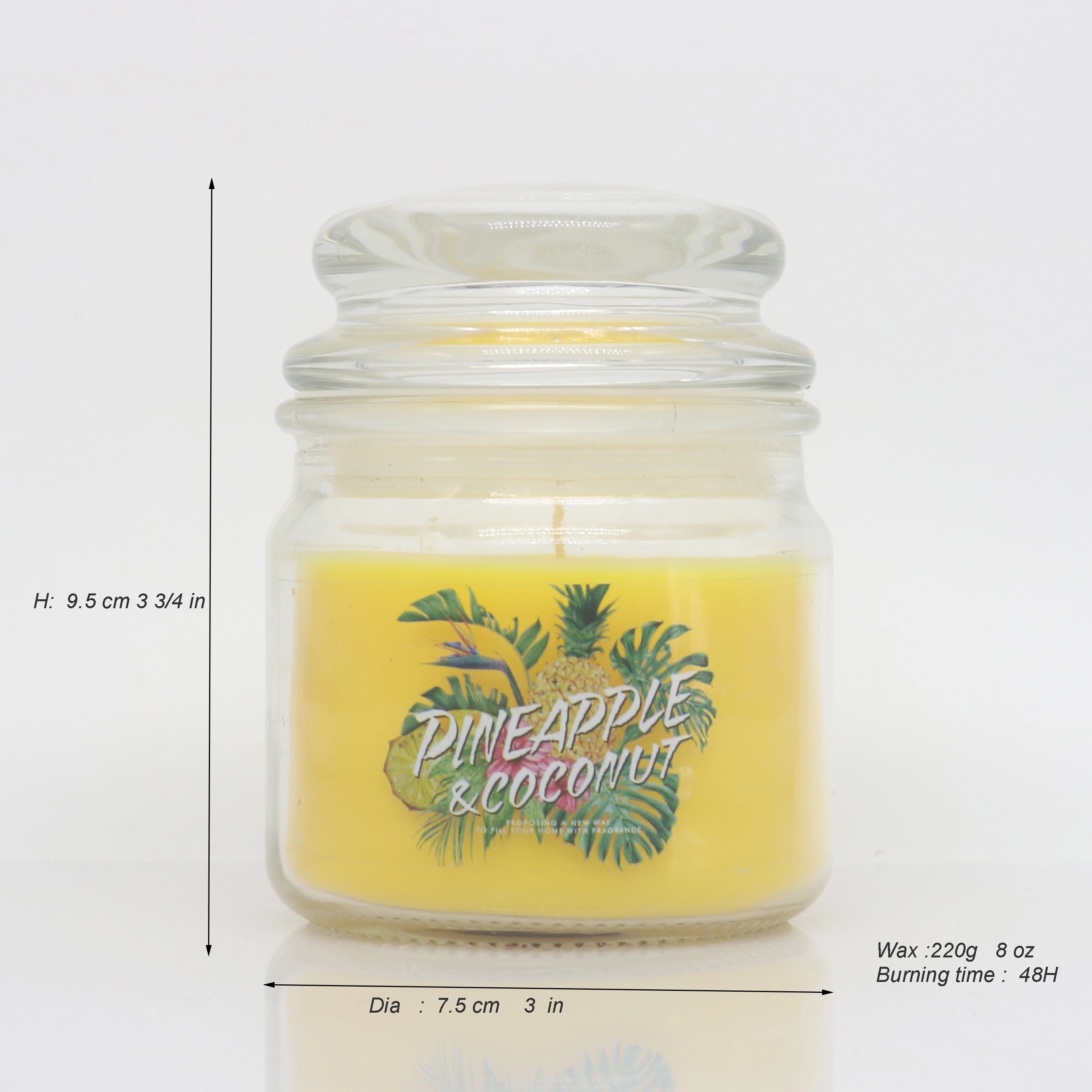 Yankees ananas et noix de coco Jar bougie pour décoration maison