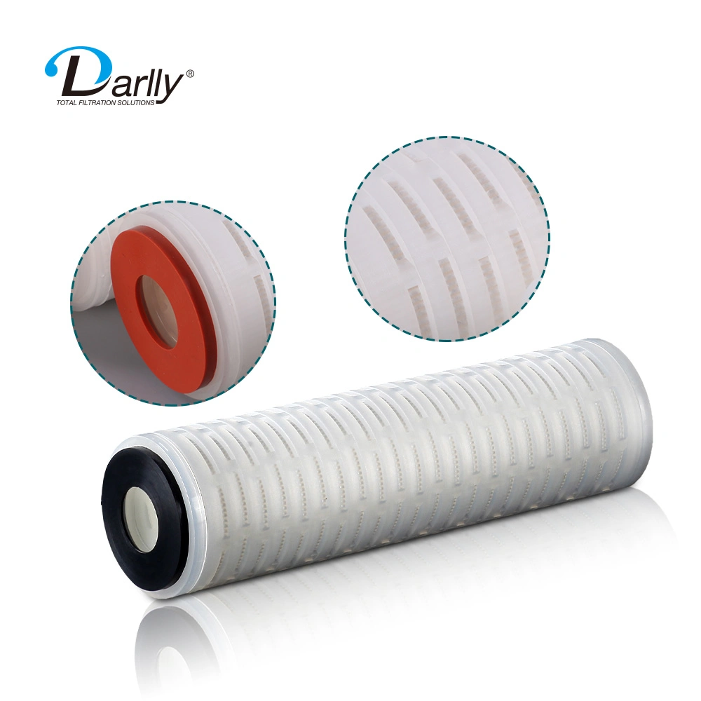 Darlly Hydrophilic PVDF Membrane 0.22um Pleated Filter Cartridge for Protein Purification with Ultra Low Protein Binding 10/20/30/40"