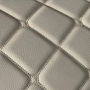 Hot Sales Quilted Leather Faux Leather for Car and Auto Upholstery with Embroidery and Sponge