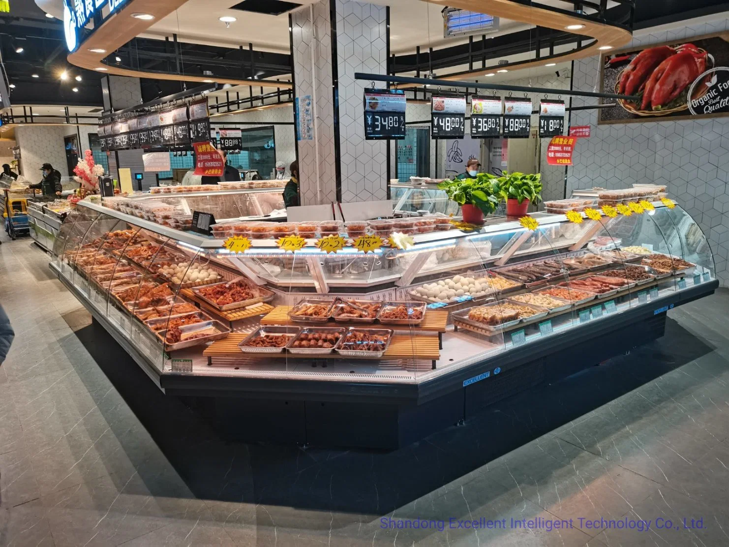 Supermercado nevera Butcher Deli Chiller carne nevera pantalla Congelador