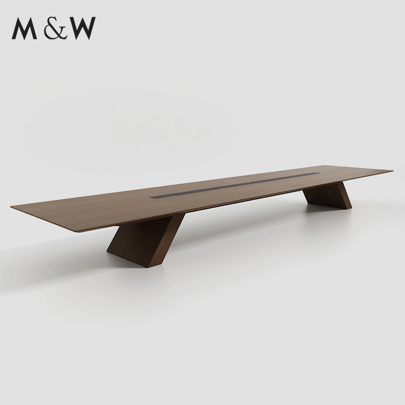 M&W Foshan Factory Manufacture 20 Person Seater Modern Office Conference Table Meeting Veneer Conference Room Table Furniture