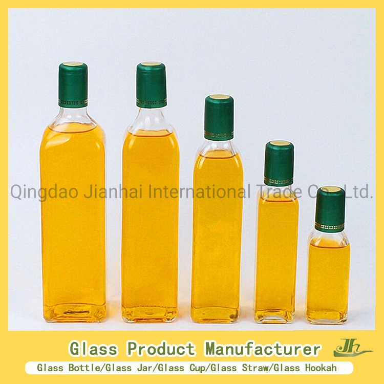 100ml 150ml 250ml 500ml 750ml 1L Clear Round Square Cooking Oil Empty Glass Bottle with Dispenser