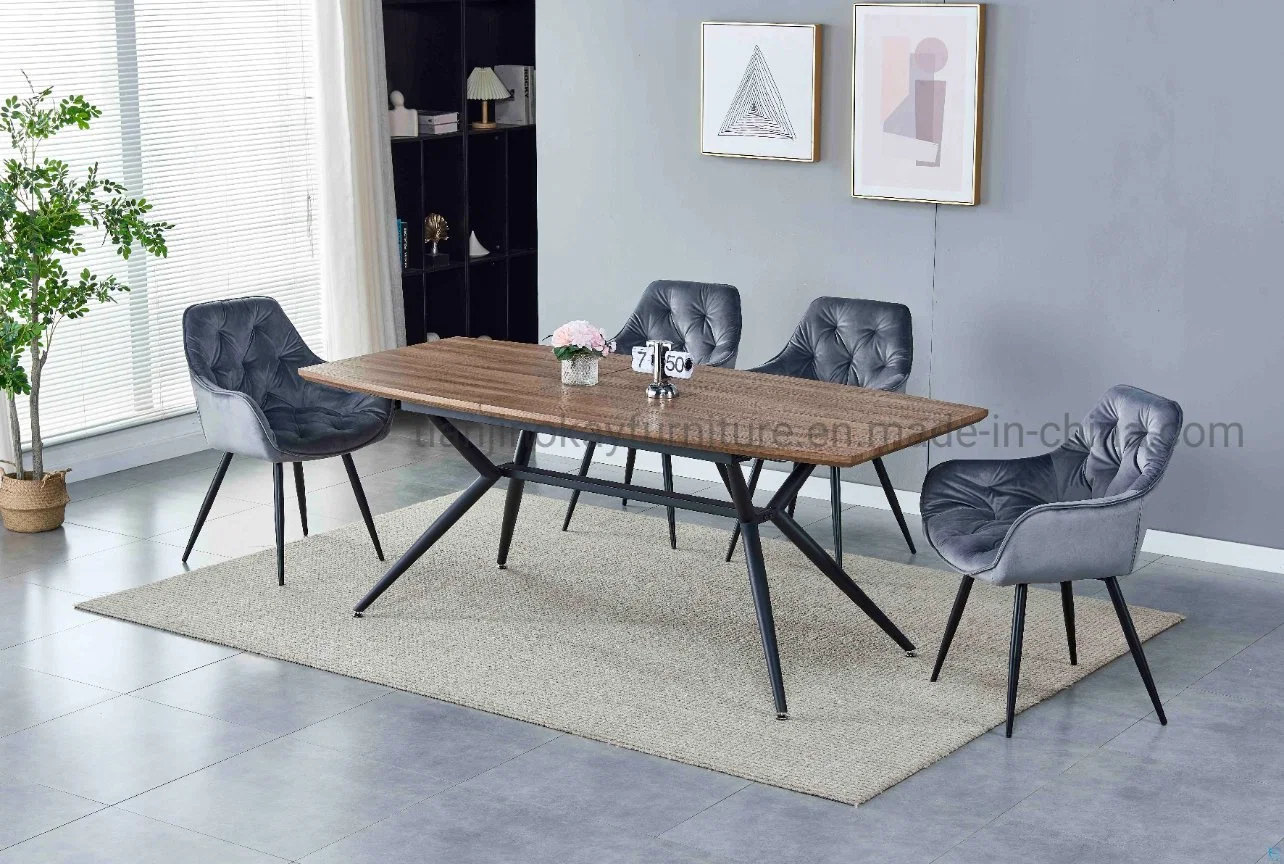 Dining Room Furniture Home Cheap Malaysia Luxury Epoxy Extendable 4 Chairs Modern India Stainless Steel Wooden Dining Table Set