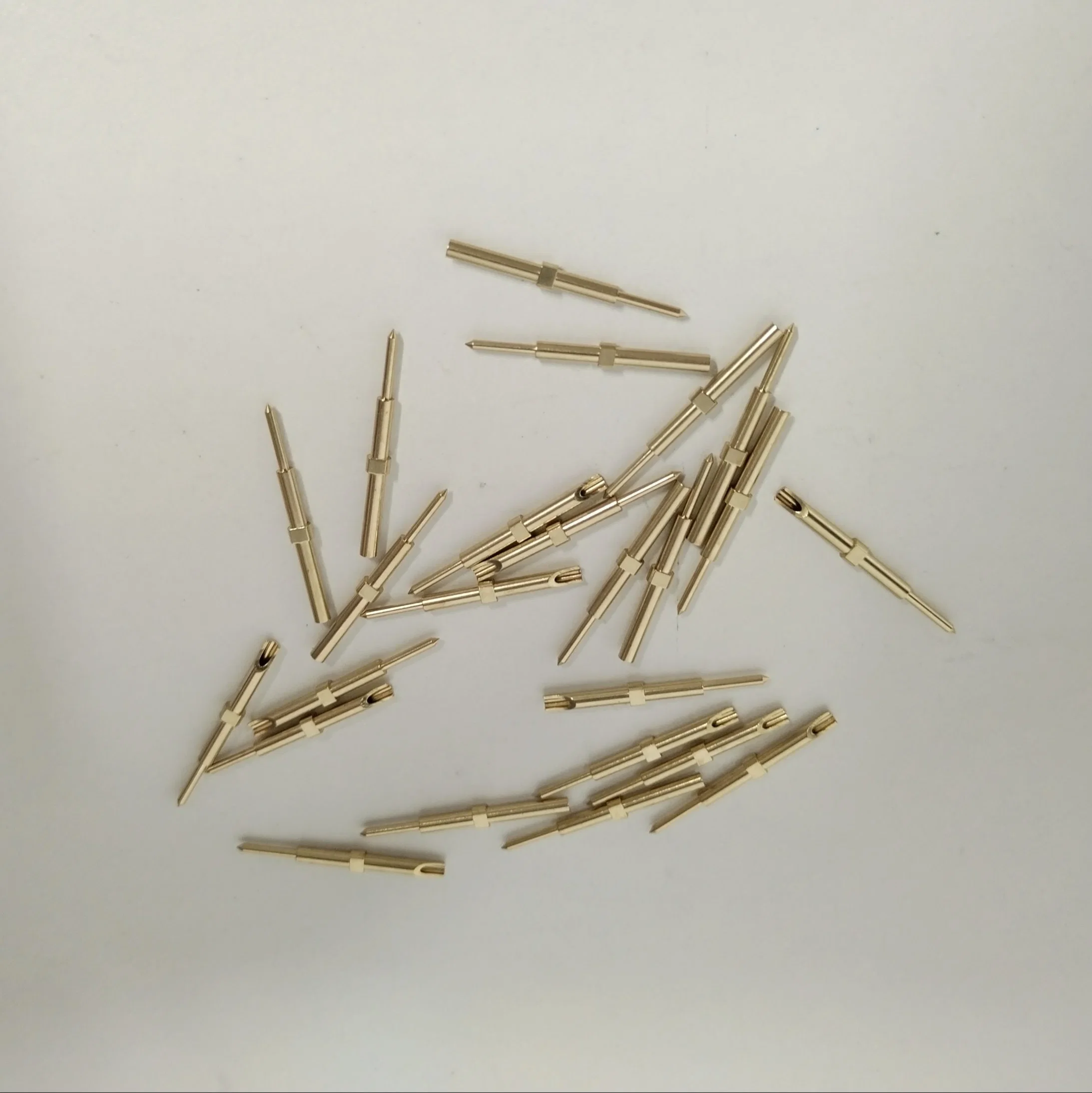 Splice Wire Auto Crimp Terminals Electrical CNC Machining/Turining Precision Brass Pogo Pins