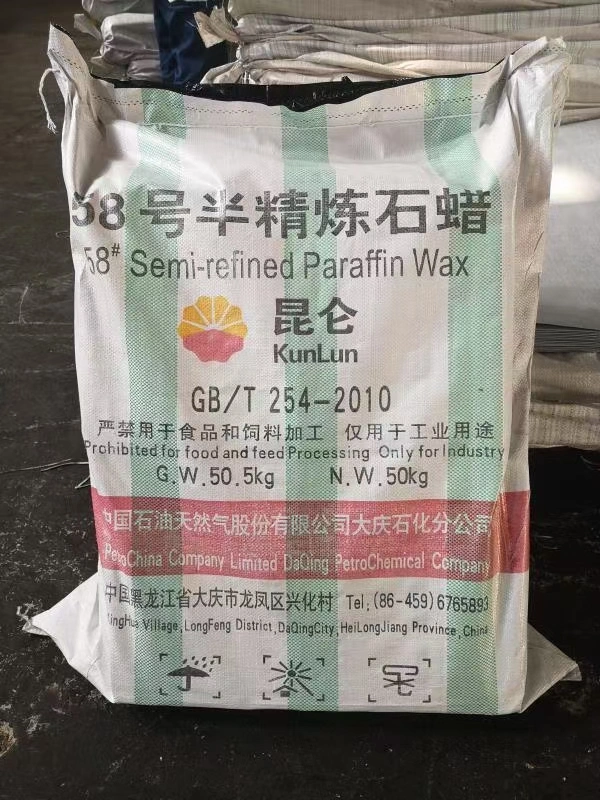 Pengli Kunlun parafina Wax 58-60 preço semi-refinado