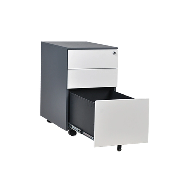 Mobile Pedestal Office Furniture Equipment 3 Drawers Mobile Pedestal for A4 Steel Metal Cabinet Mobile Pedestal Cabinet Moving Storage