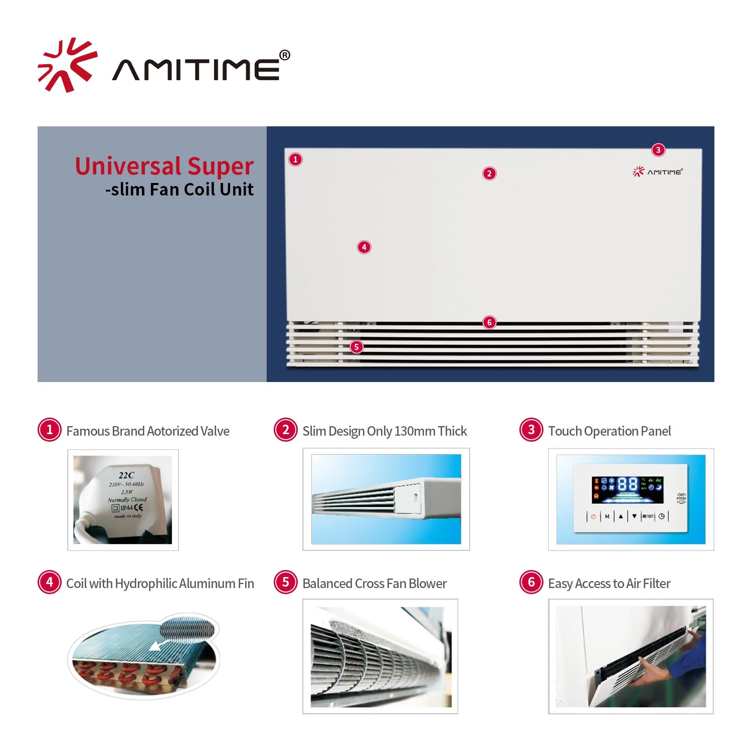 use for the tail of heat pump fan coil unit with CB