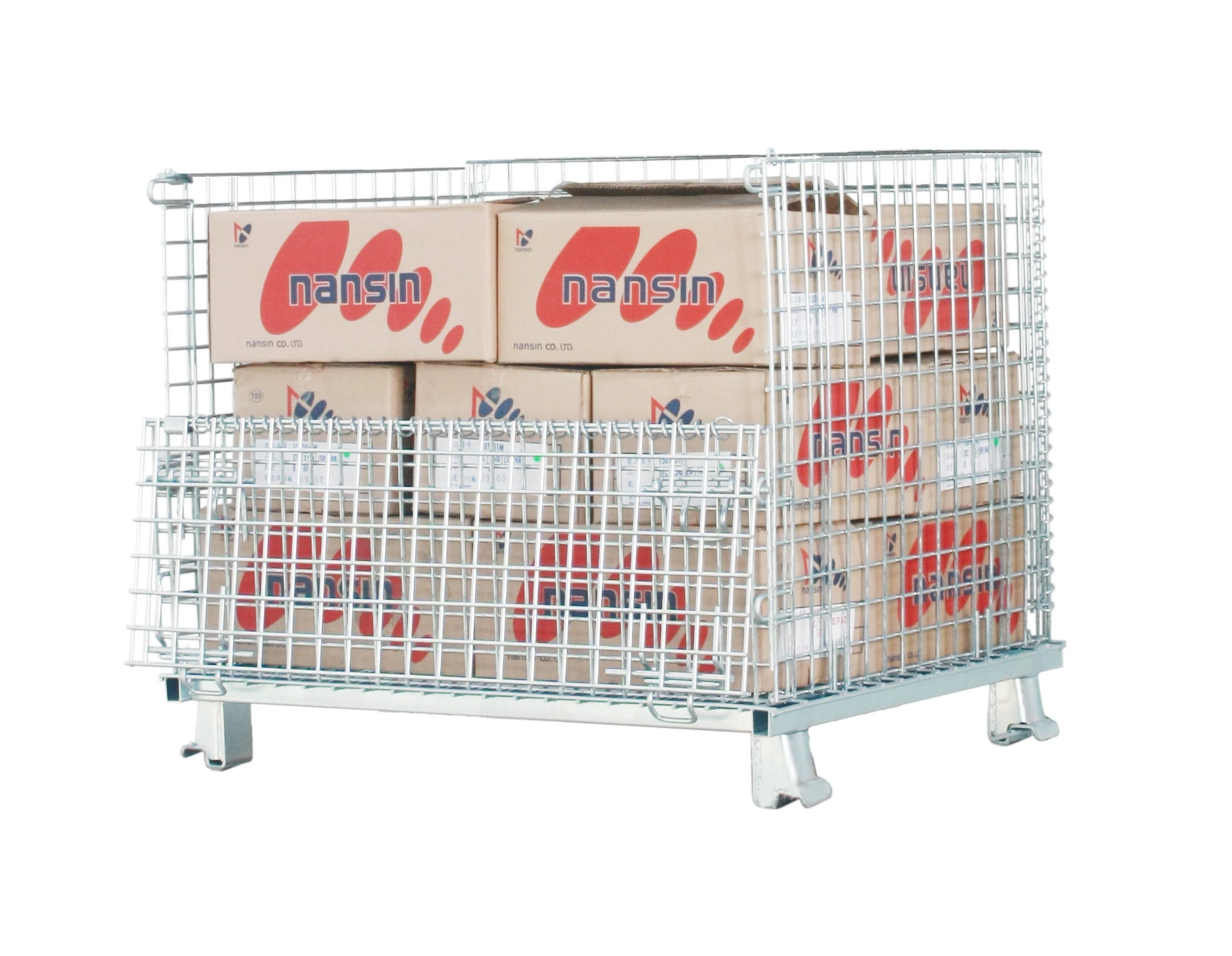 Lockable Wire Mesh Warehouse Metal Storage Cage with Wheels