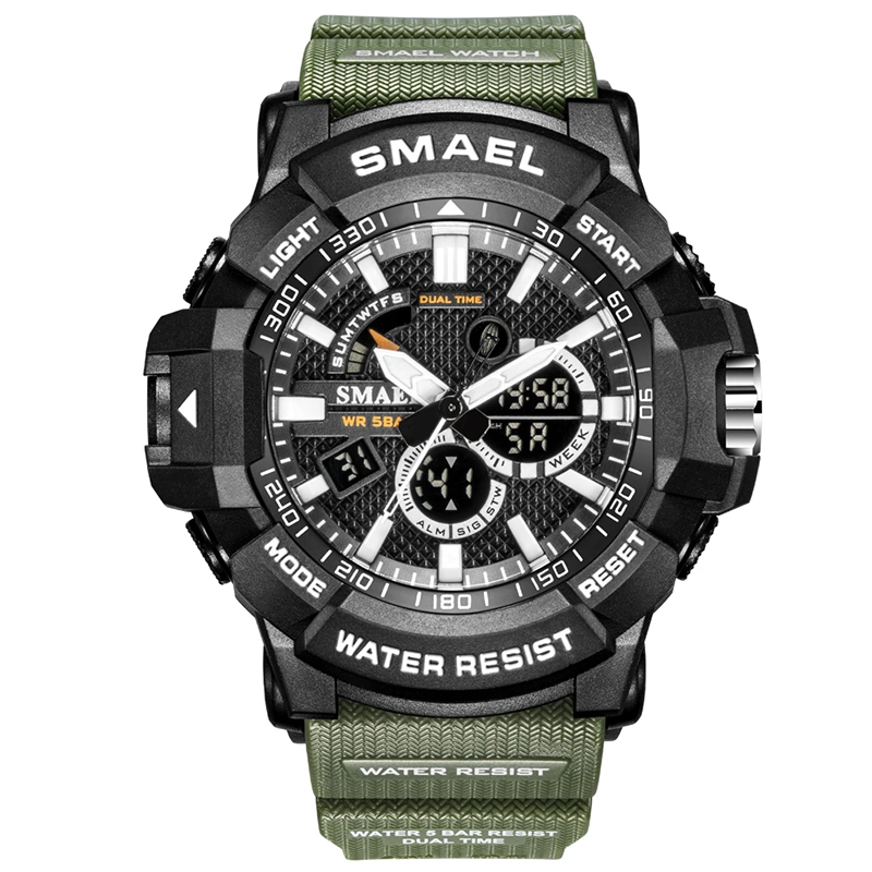 Montre spéciale de style militaire électronique de guerre en plein air étanche lumineuse pour hommes.