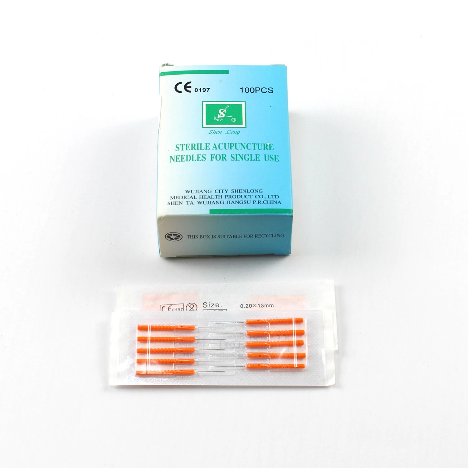 CE, ISO13485 Plastic Handle Sterile Acupuncture Detox Needle 0.20X13mm a-29b