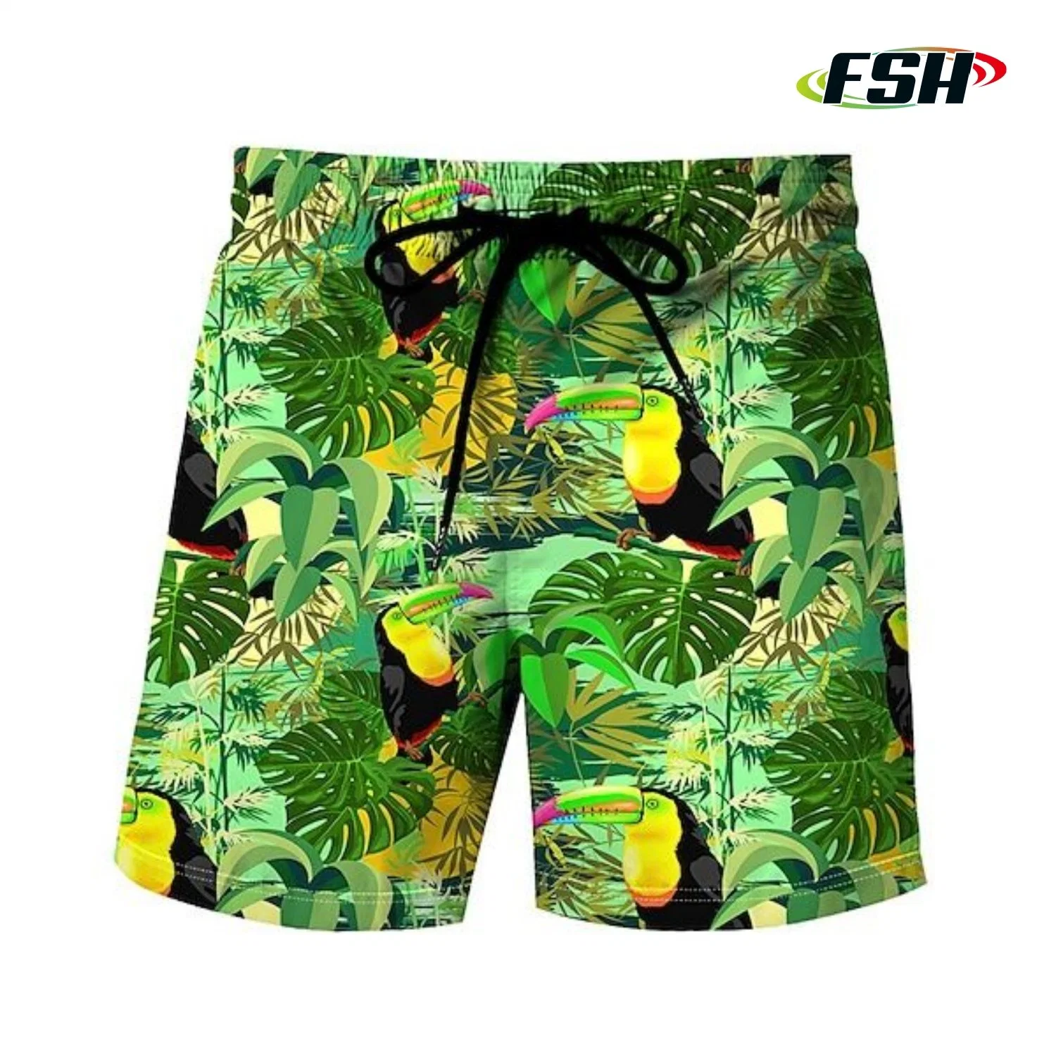 Cheap Price Custom Leaf Pattern Vacation Summer Sports Mesh Shorts