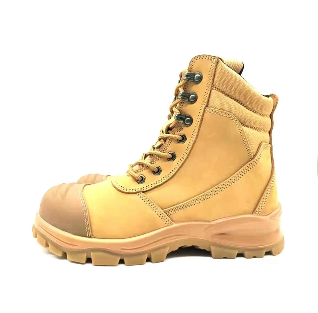 Safety Boots Nubuck Work Leather Safety Shoes with Steel Toe Goodyear Rubber Outsole