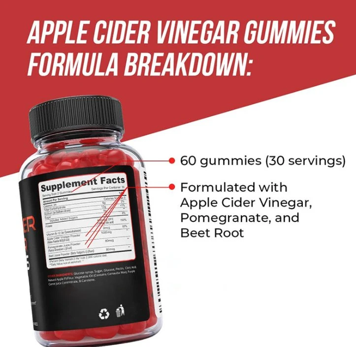 Immune Booster Apple Cider Vinegar Detox Gummy for Weight Loss