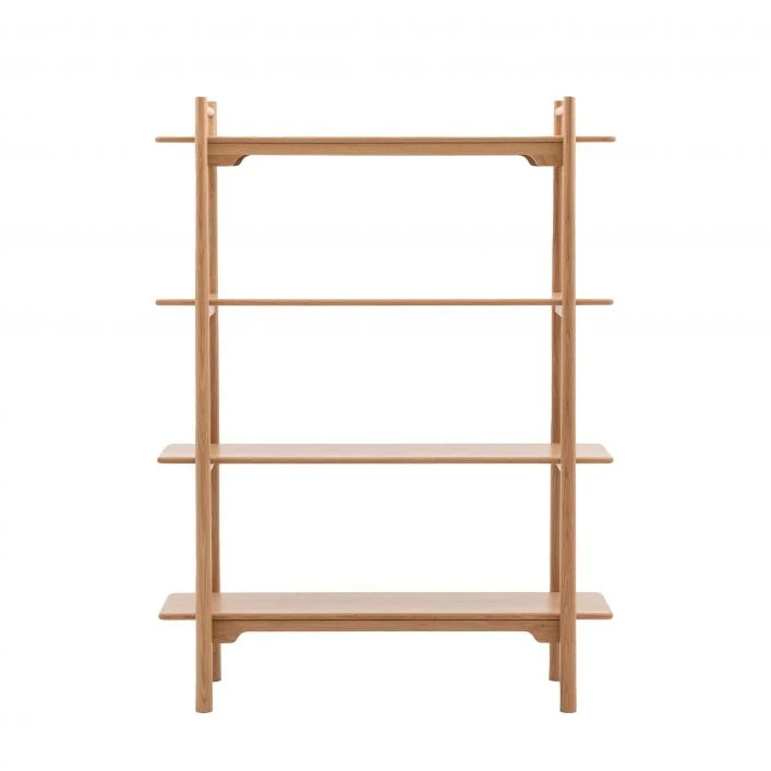 2023 Latest Modern Nordic Oak Wooden 4 Tiers Open Display Wall Shelf Living Room Bedroom Patio Bookshelf for Home and Office Furniture