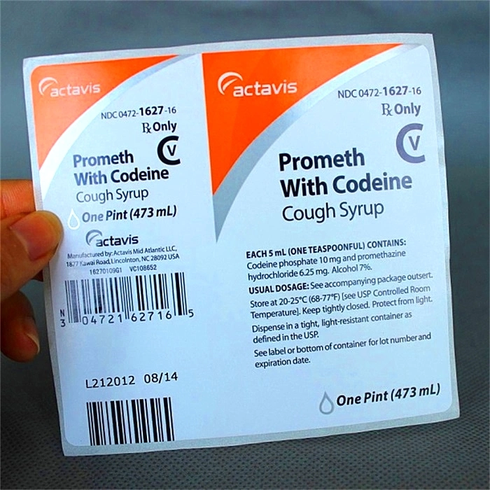 Actavis Prometh with Codeine Cough Syrup 16oz Sticker Label in Stock