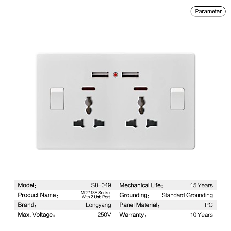 13A Twin Outlet 13 AMP Explosion Proof Wall 220V Socket