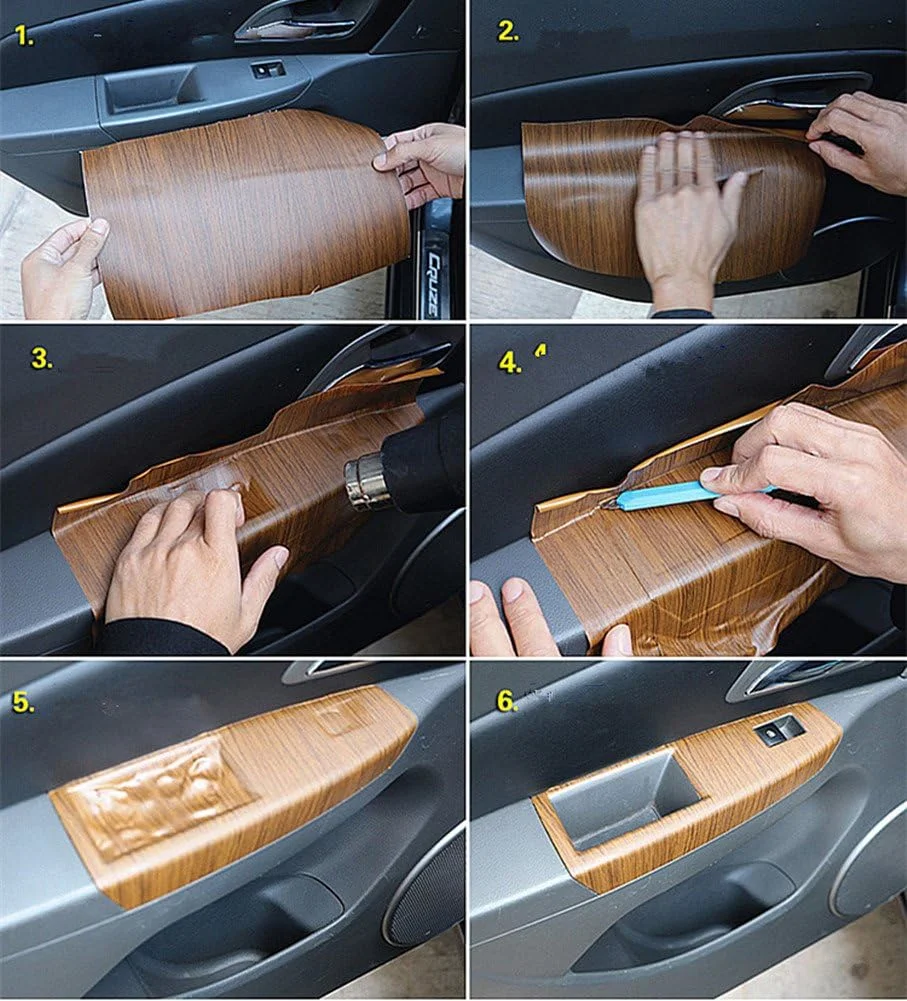 Adhesivos de envoltura de coches de película decorativa de grano de madera