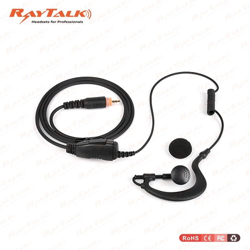 Auricular auricular de 1 vías con auricular de estilo G manos libres forma G. Auricular con gancho para la oreja PTT en línea para walkie Talkie