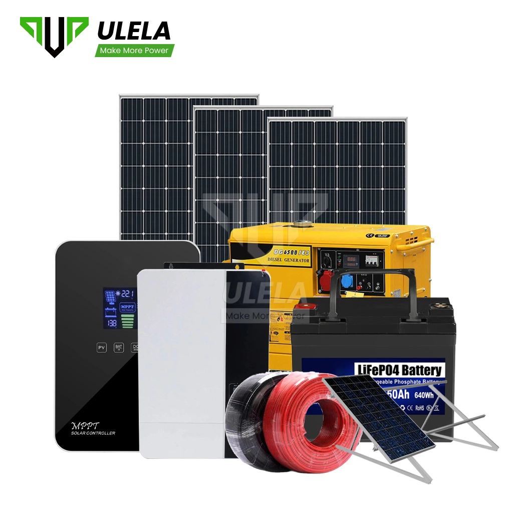 Ulela The Best Portable Solar Power Generator Factory Sample Available off Grid 3phase Solar System China PV Diesel