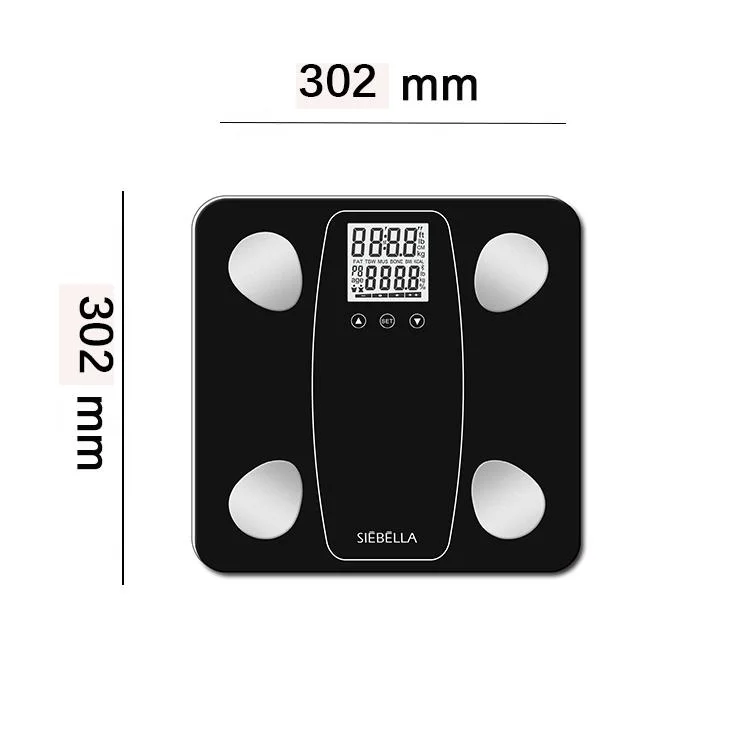 Zehn Personen Memory Body Fat Scale LCD-Display Badezimmer Körper Skalierung