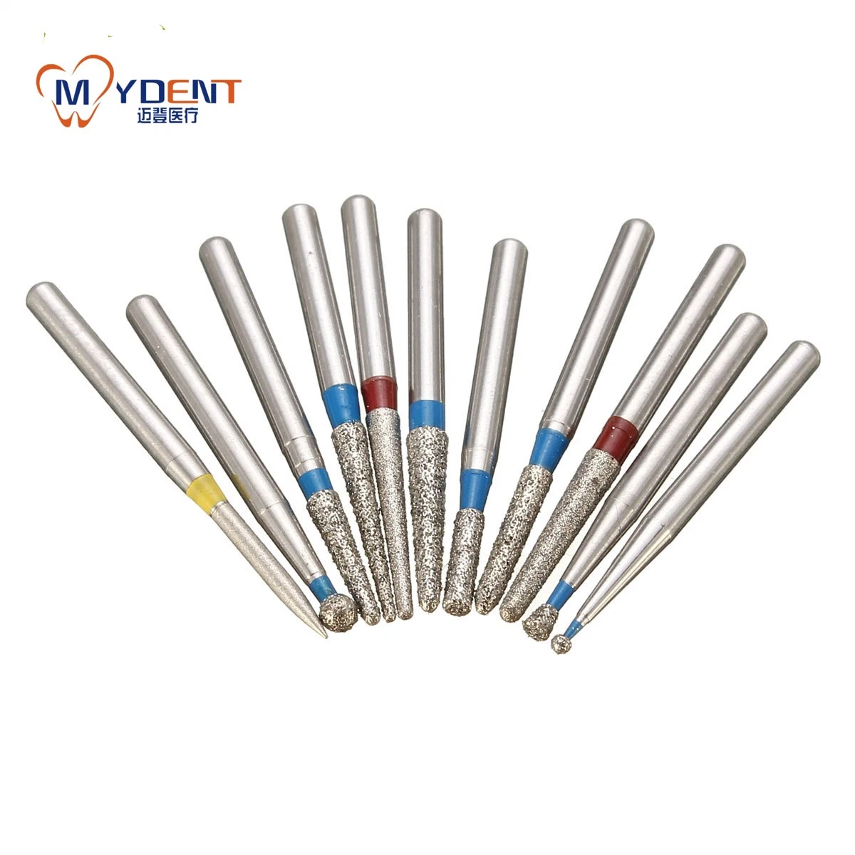 Dental Consumables Dental Diamond Burs for Dental Hish Speed Handpiece Support OEM