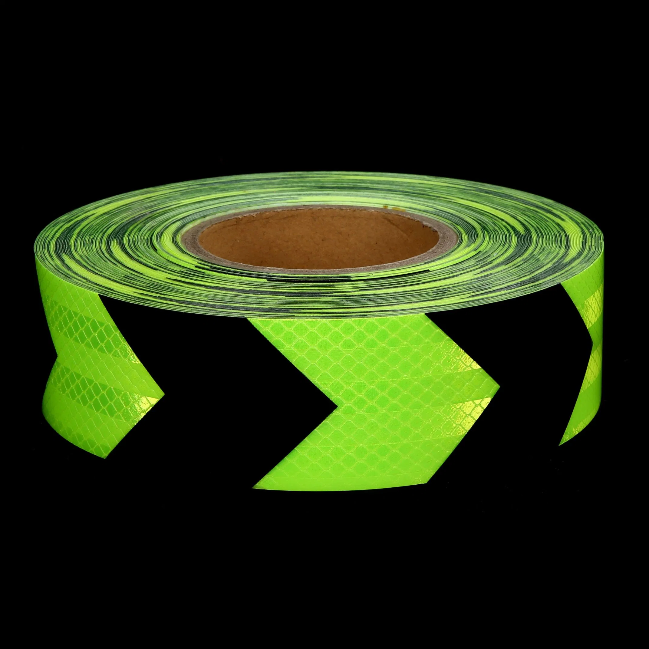 Black and Fluo Green Truck Arrow Reflective Safety Sticker Roll Pet Waterproof Outdoor Conspicuity Tape for Vehicles, Trailers, Boats, Signs