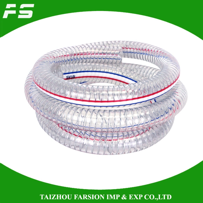 Transparent PVC Steel Wire Hose Flexible Spring Pipe Clear for Suction FDA Certificate