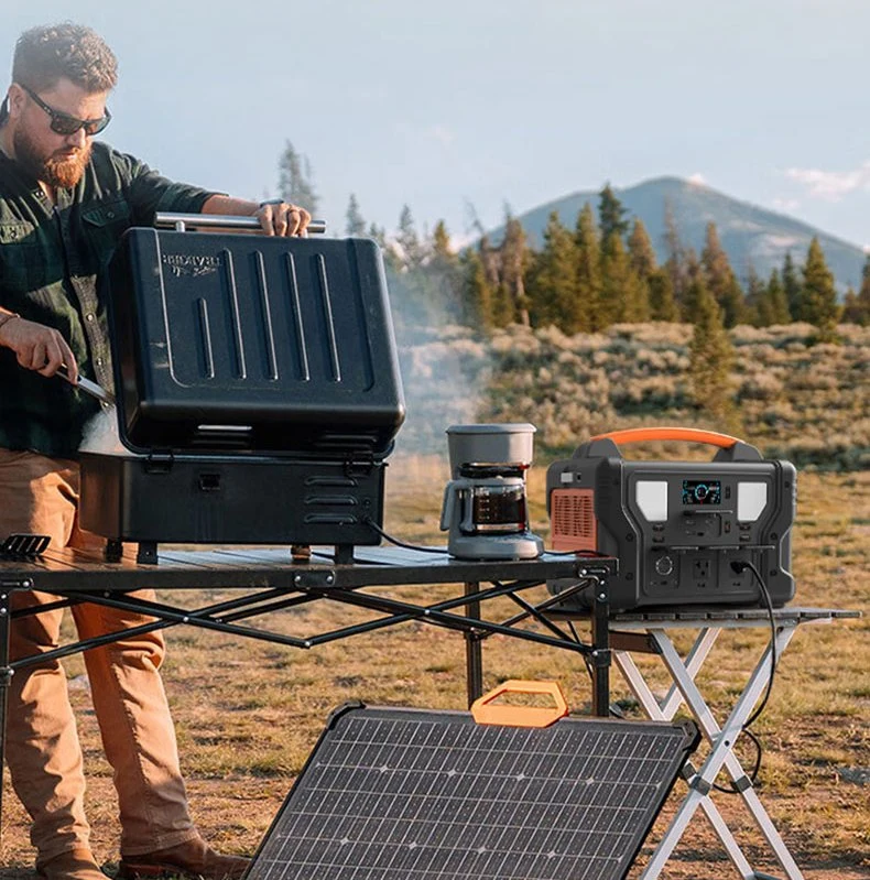 La energía solar portátil de almacenamiento y multifuncionales Sistema recargable 300W a 500W 1000w Mobile Exterior Fuente de alimentación 110V 230V Batería solar